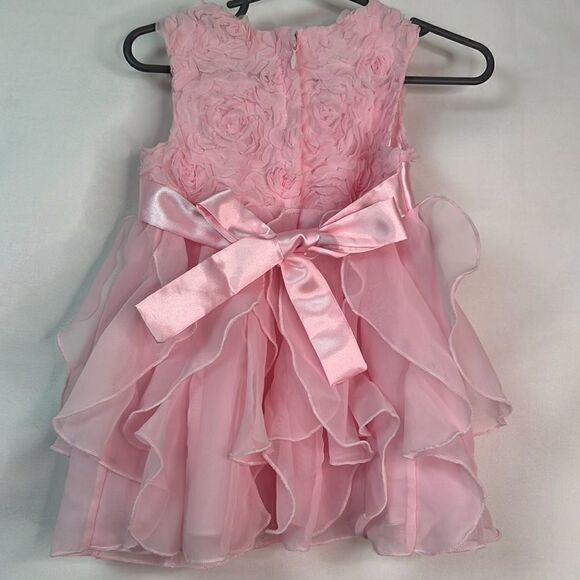 American Princess Pink Sleeveless Formal Party Dress with rosettes and ruffles - Picture 8 of 14